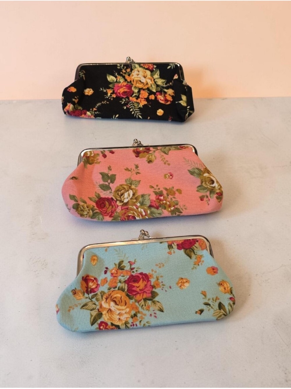 Floral Frame Clutch Wristlet- 1 pc.
